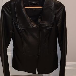 Black insulated Danier leather jacket
